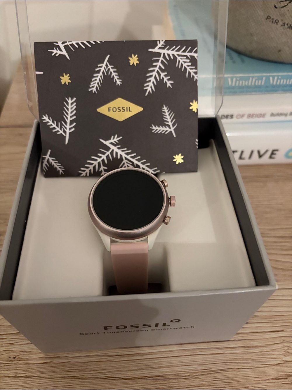 Fossil Smartwatch in Rose Gold with Pink Silicone Strap